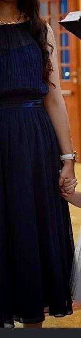 Дамска официална рокля тъмно синя