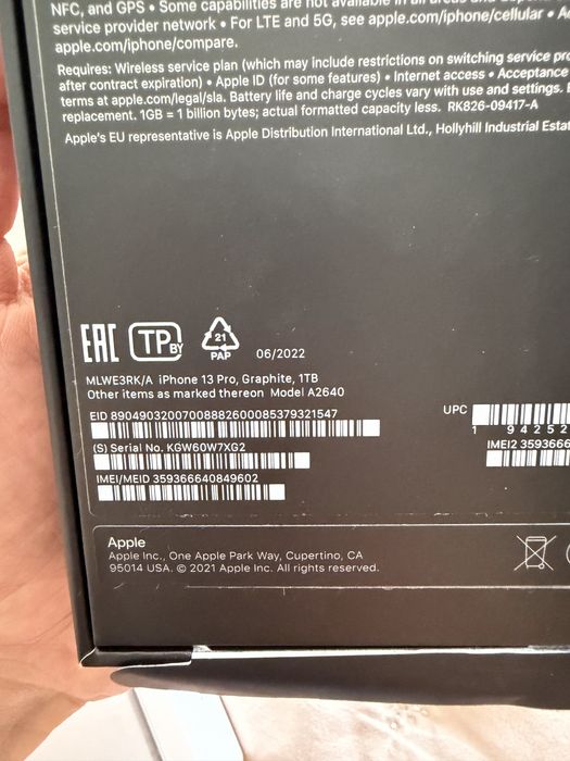 Айфон 13про 1Тб