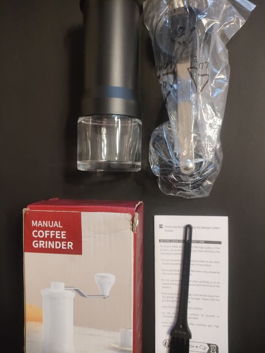 Macinator de cafea manual, 170x60x190mm, inox, cu rasnita conica