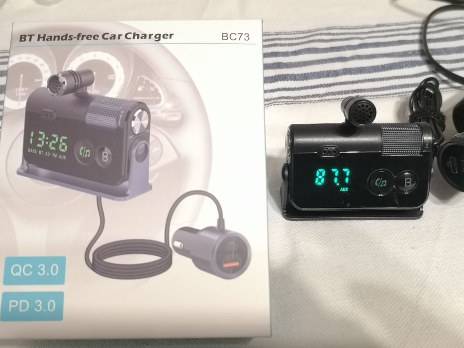 Качествен фм трансмитер  с блутут (sony pioneer jvc kenvood)