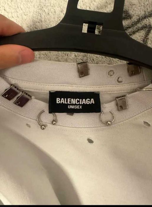 Tricou Balenciaga Alb Pierced Marime M