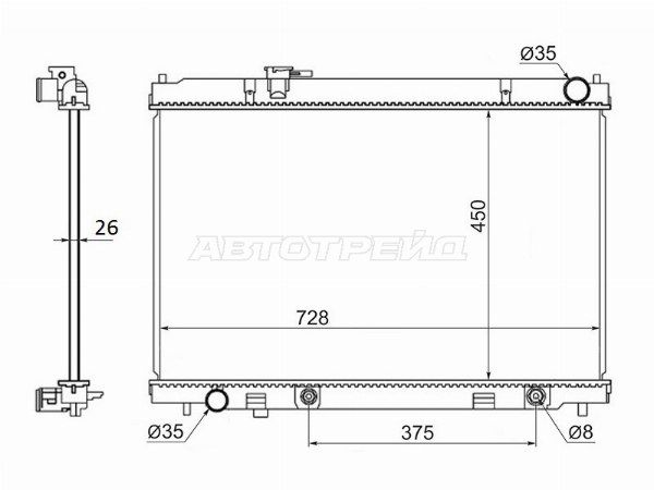 Радиатор охлаждения двигателя  Nissan Fuga