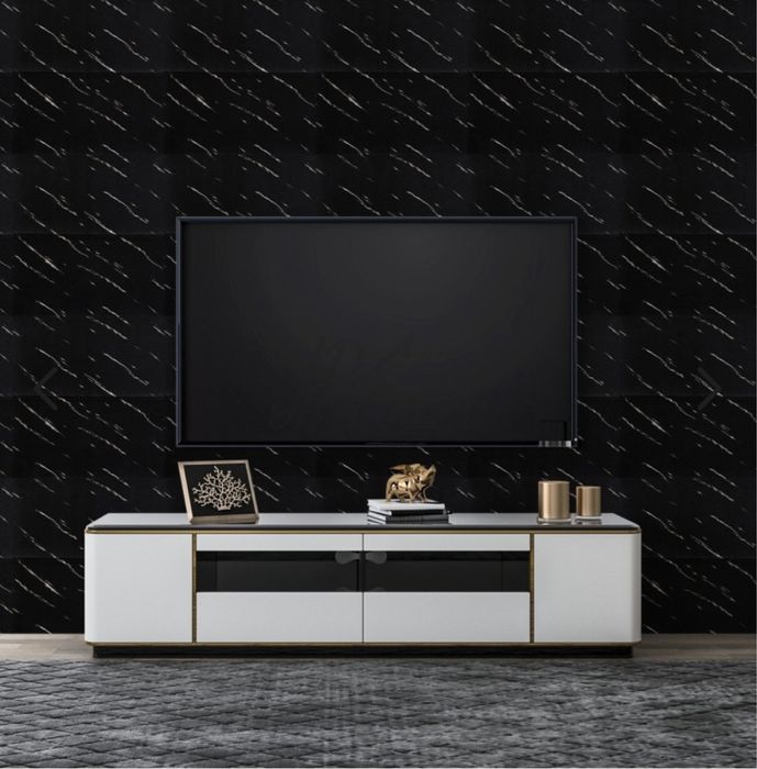 Самозалепващи пана Мрамор Черно с бяло