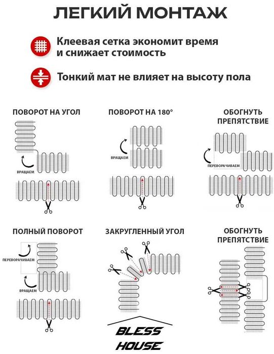 Электрический теплый пол 9м2