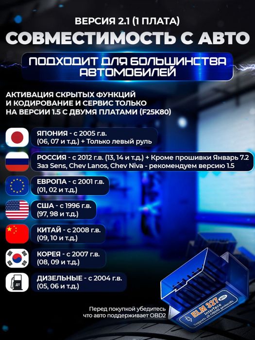 обд автосканер чип