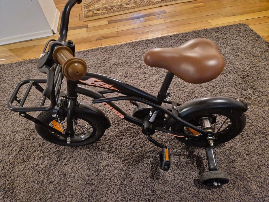 Bicicleta copii 12 inch Cruiser Chopper cu roti ajutatoare