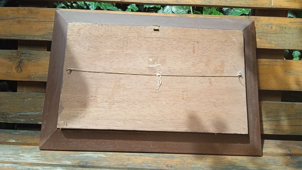 Tablou din lemn in relief 3D pictat/exacutat manual, peisaj din Alpi