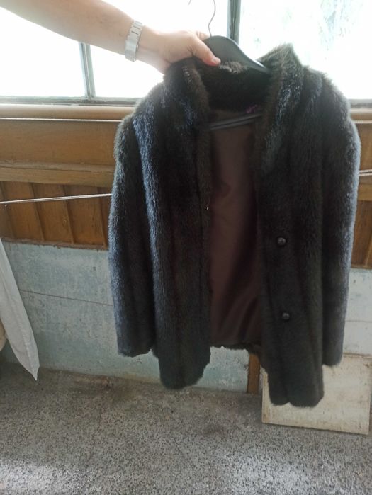 Женско палто естествен косъм