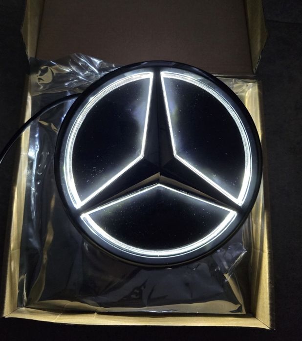 Emblema Logo Mercedes Luminata Luminoasa LED alb GLC GLE GLS