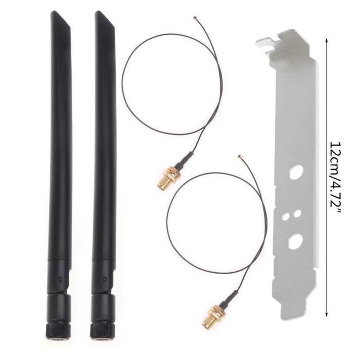 Set antene WIFI PC MHF4 IPEX 2.4/5Ghz dual band cablu 20cm