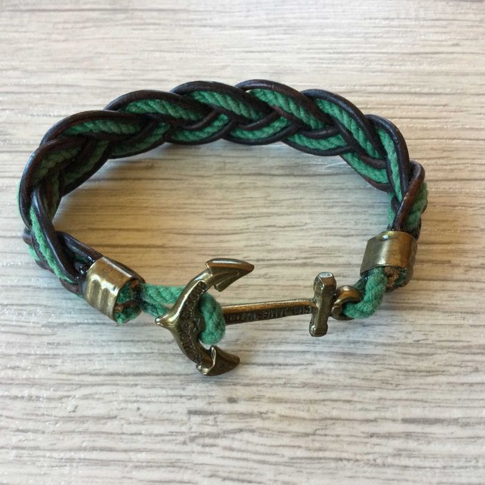 НОВА оригинална мъжка морска гривна с котва BROOKS BROTHERS от САЩ