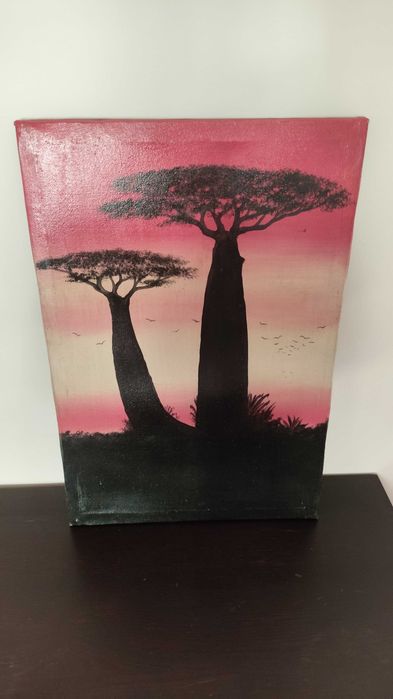 Tablou Africa baobab roz