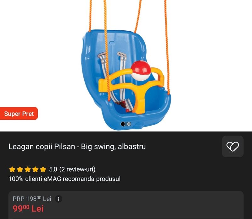 Leagan/Hinta Copii Pilsan, Verde