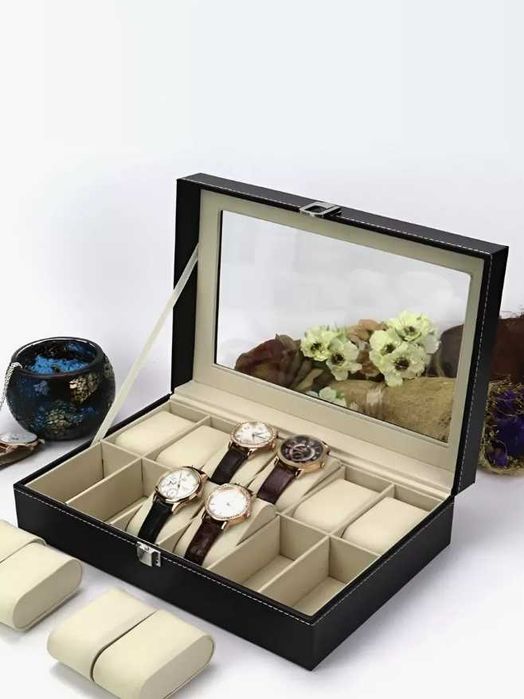 Шкатулка органайзер для часов большая 12 мест – ДОСТАВКА В ОДИН ДЕНЬ
