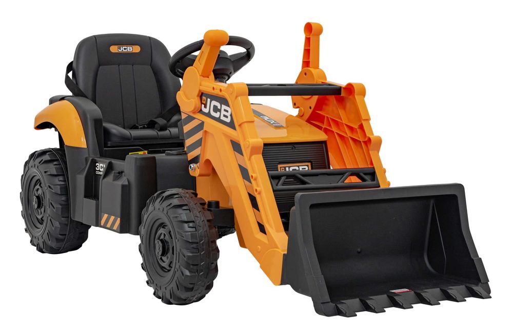 Tractor electric pentru copii cu cupa manuala JCB (0960) Galben
