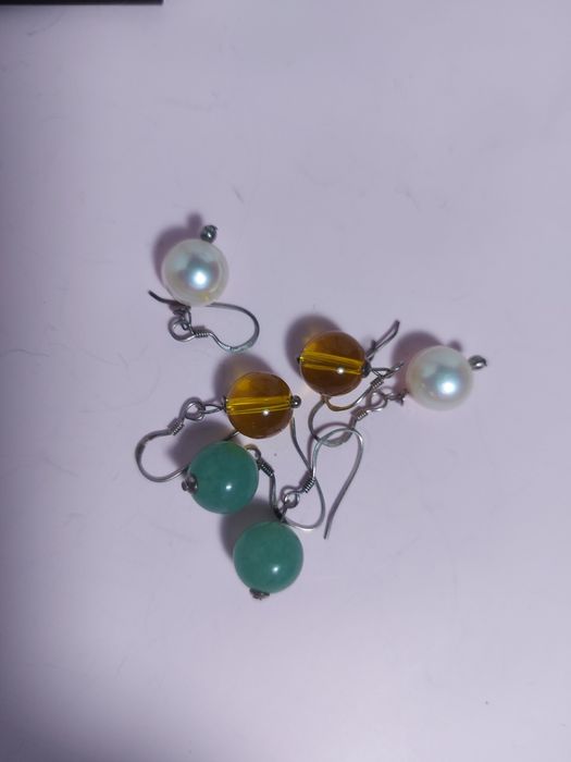 Серьги серебро камни