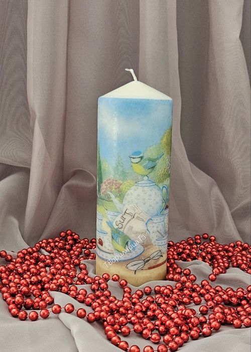 Свещ декупаж за топлина и уют