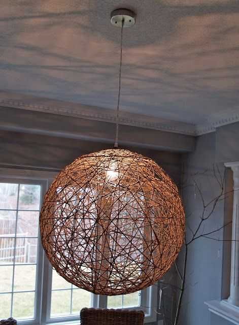 Люстра (светильник) Шар Плетёный, из ротанга