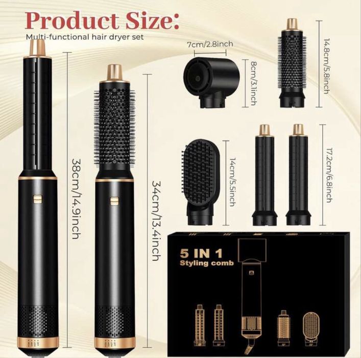 Uscator de par + 5 capete detasabile interschimbabile