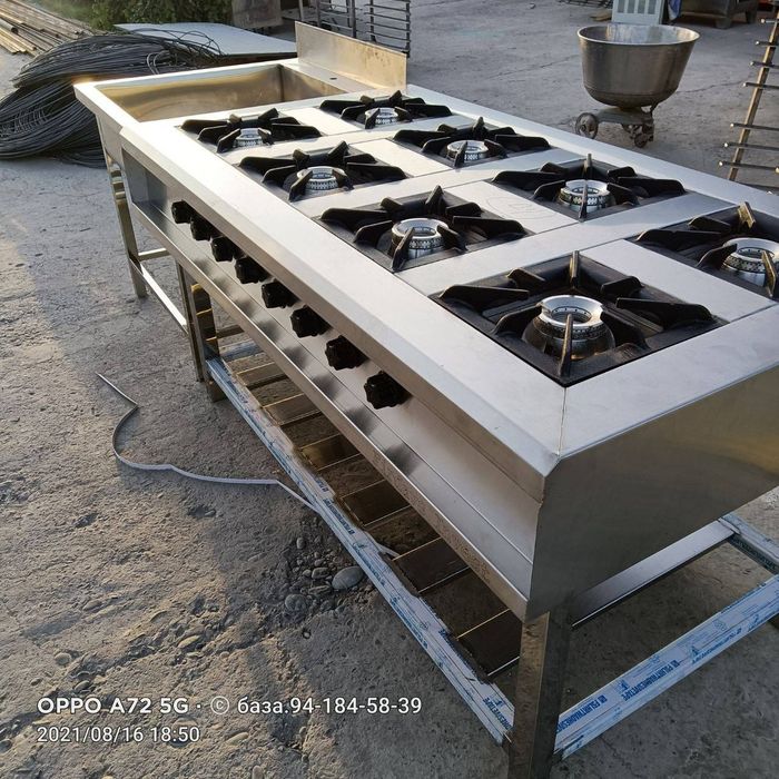 Газ плита,ошхоналар учун,Хар хил турдаги