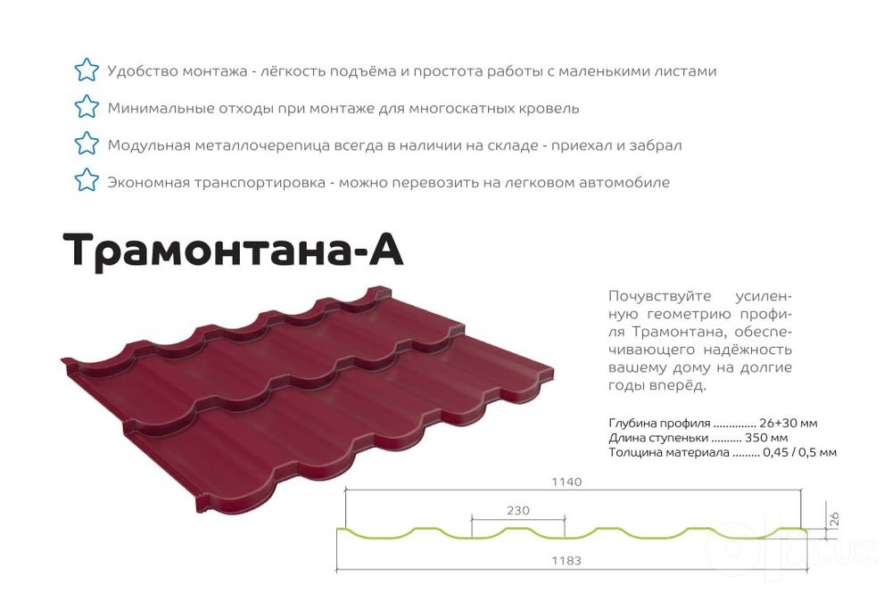 Металлочерепица от компании Металл Профиль (Россия)
