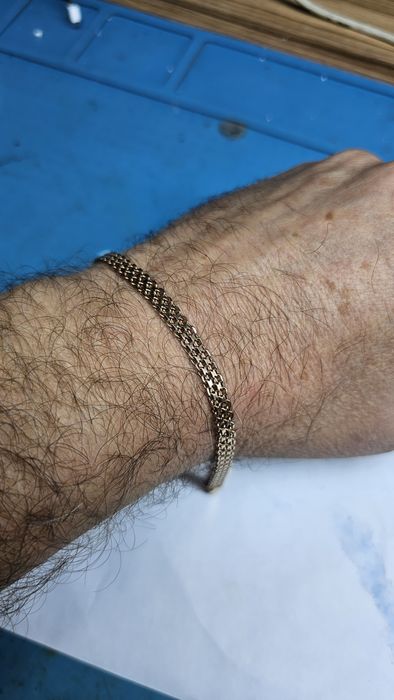 Браслет серебро с позолотой.