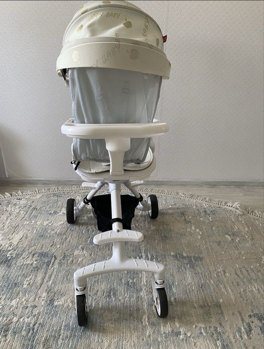 Коляска дрон белый цвет