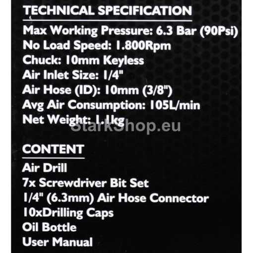 Професионална Пневматична Бормашина JCB 10мм 1/4 – RP7810