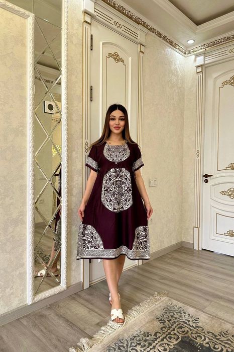 Штапельные платья Индонезии модель Манзура короткое платье