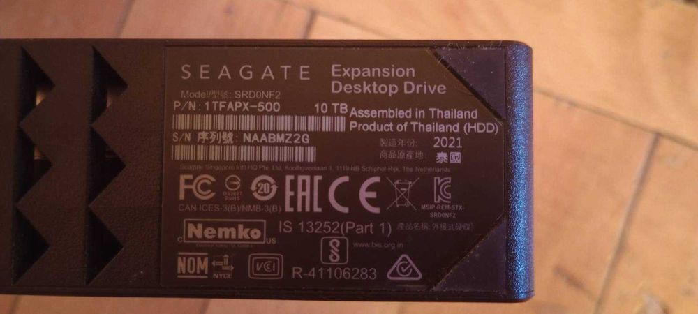 Seagate 10TB HDD extern