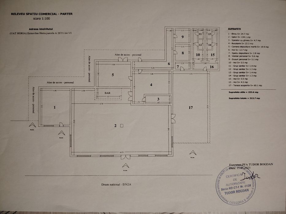 De vânzare afacere la cheie! Popas, Restaurant, Hală, Fermă la DN.2A Hârșova Constanța în suprafață de 15000 0 mp.