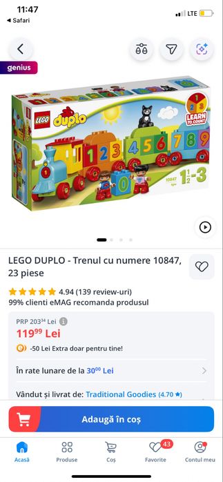 Vând joc lego duplo nou