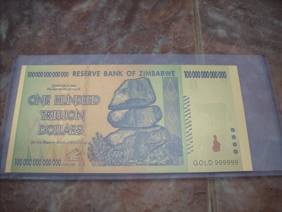 Банкнота Зимбабве - сто  трилиона долара