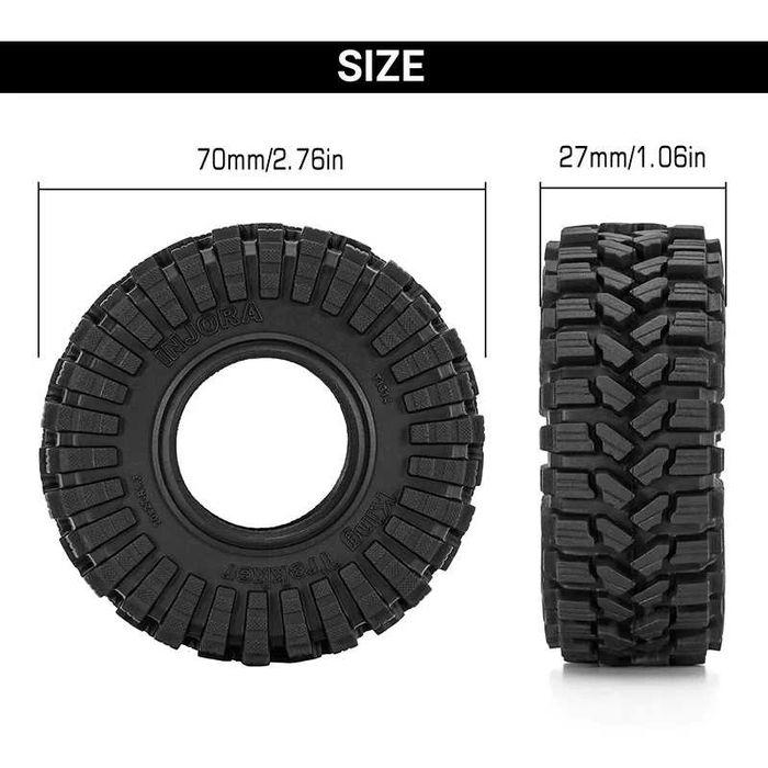 Anvelope automodel  crawler traxas trx4m 1:18 Injora King Trekker 70mm 1,3inch