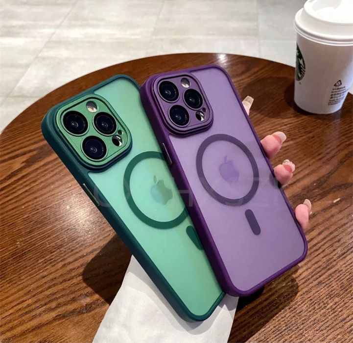 Iphone 11/12/13/14/15/16/17 PRO MAX PLUS Husa Magsafe Spate Mate Folie