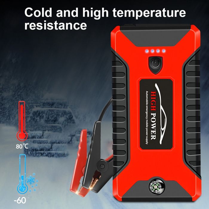 Комплект стартерно устройство,  Jump starter за кола + компресор.4 USB