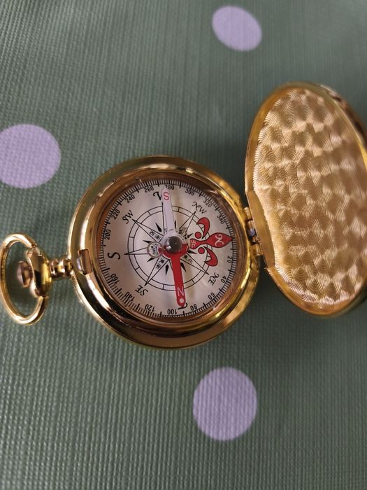 компас, стар, Английски, метален