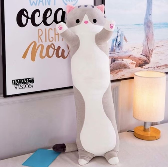 Голяма плюшена Котка Възглавница, 70cm