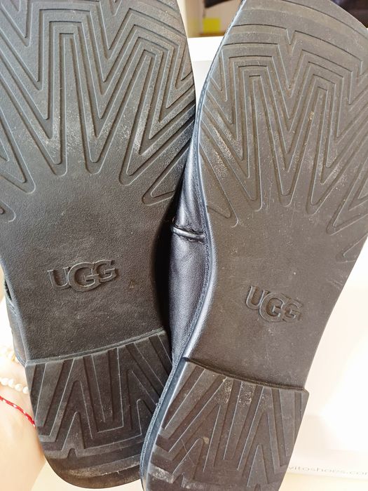 Ugg дамски черни чехли от естествена кожа 40
