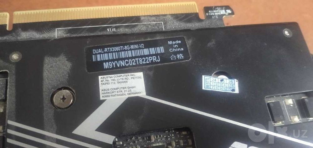 Видеокарта ASUS DUAL RTX3060TI-8GB + Блок питания 650 ватт