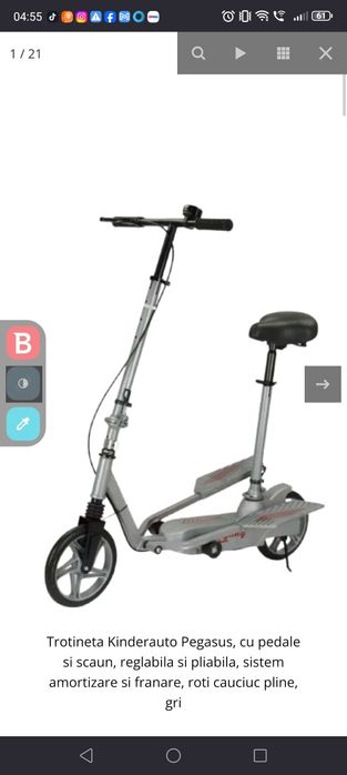 Trotineta Kinderauto Pegasus.