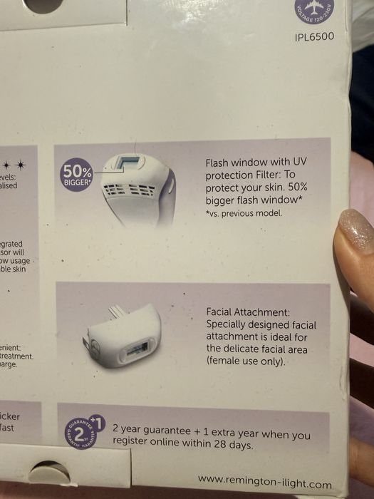 Фотоепилатор Remington Ilight Pro  IPL6500 с приставка за лице