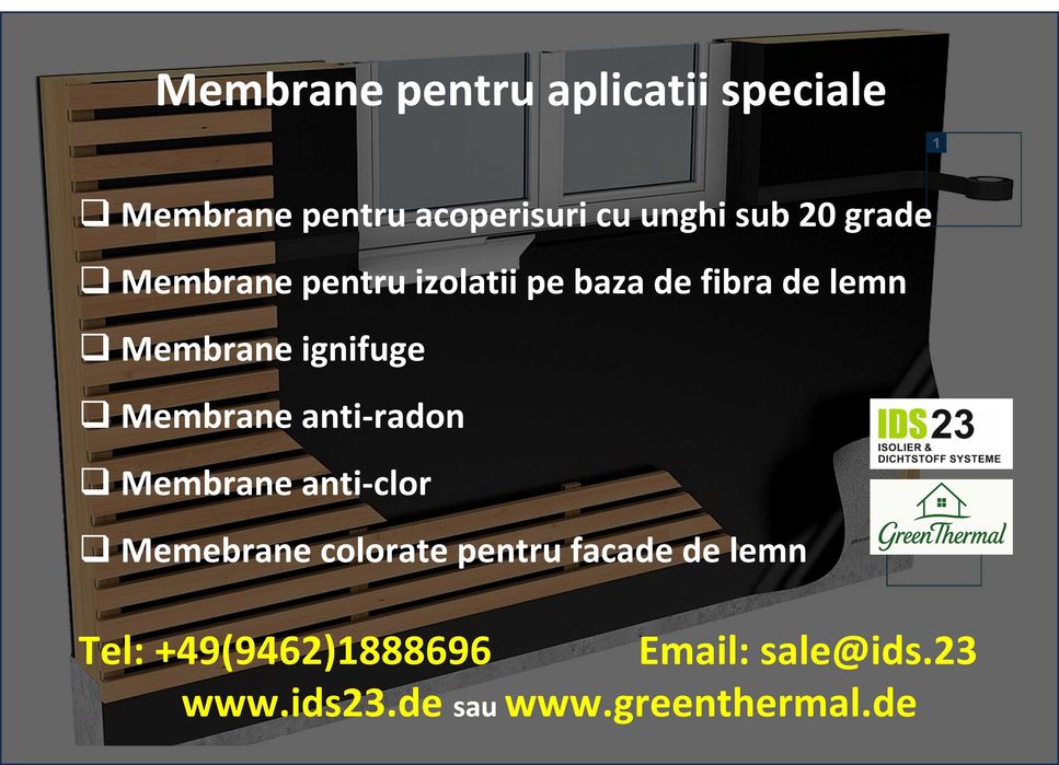 Membrane de izolatii pentru aplicatii speciale