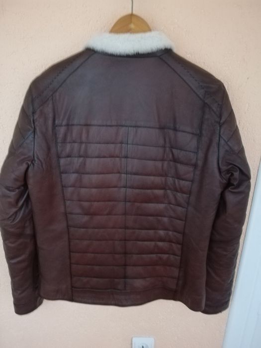 Geaca piele bărbati Azzaro L cu blana