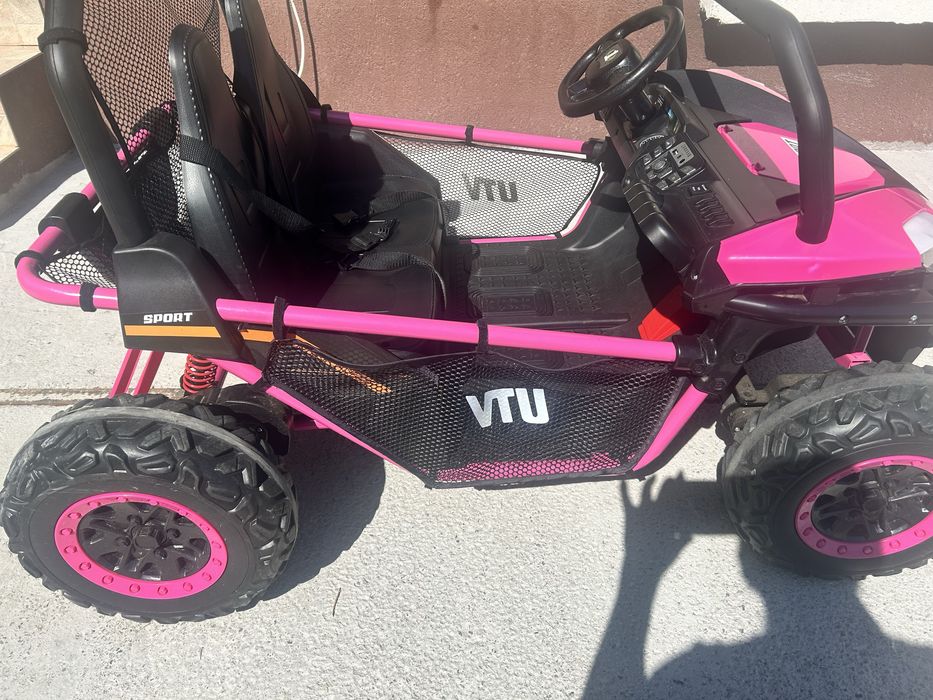 UTV electric pentru 2 copii Dune-buggy, 4x4, 200 V, 12V roz