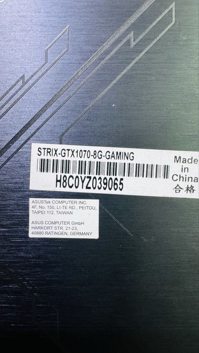 Placa video Asus Geforce GTX 1070 8GB