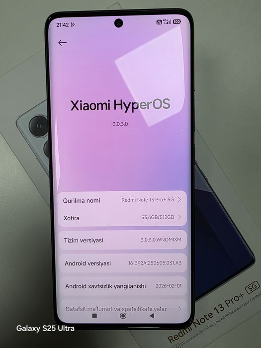 Redmi Note 13 Pro+ 5G 24/512 Full komplekt sotiladi