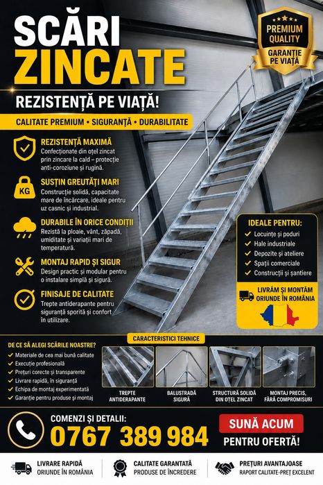 Scări metalice galvanizate