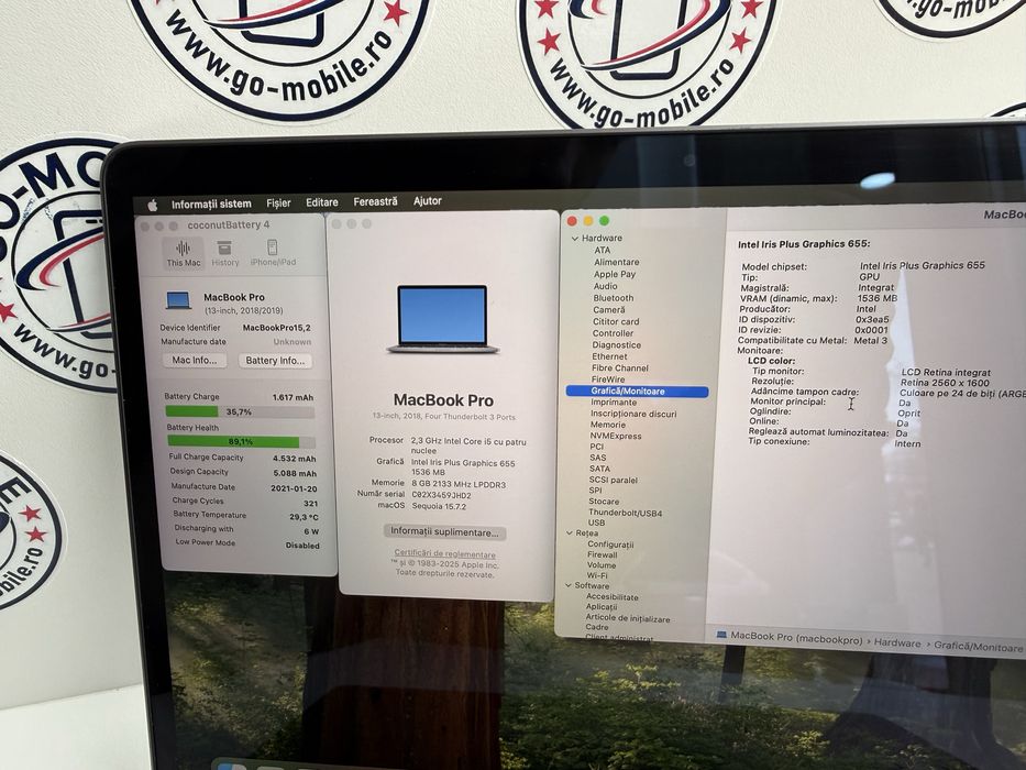 MacBook Pro 13” - i5 - 8GB - 512GB - 2018 - 89% - Garantie