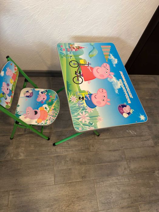 ПРОМО! Детска масичка със столче ПЕПА ПИГ Маса със стол Pepa Pig